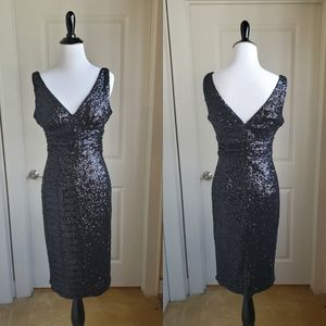 Eliza J Sequined Black Dress, 4
